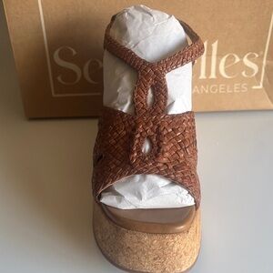 Seychelles Brown Woven Wedges